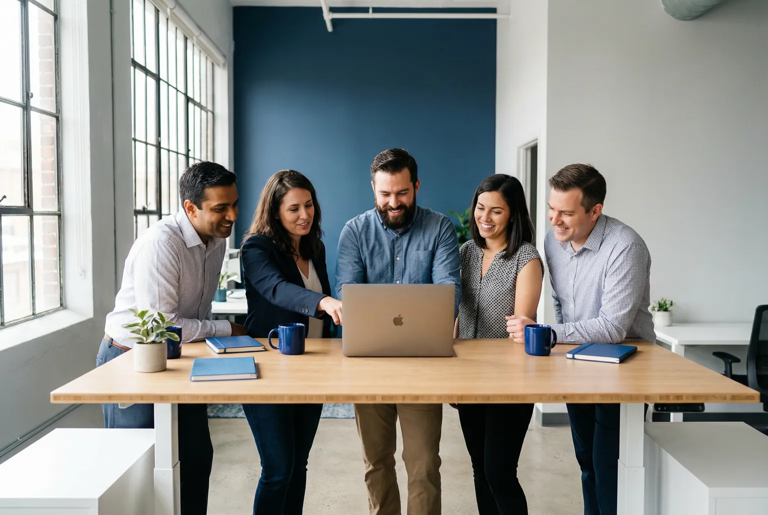 Leadership team reviewing compliance and outcome performance trends